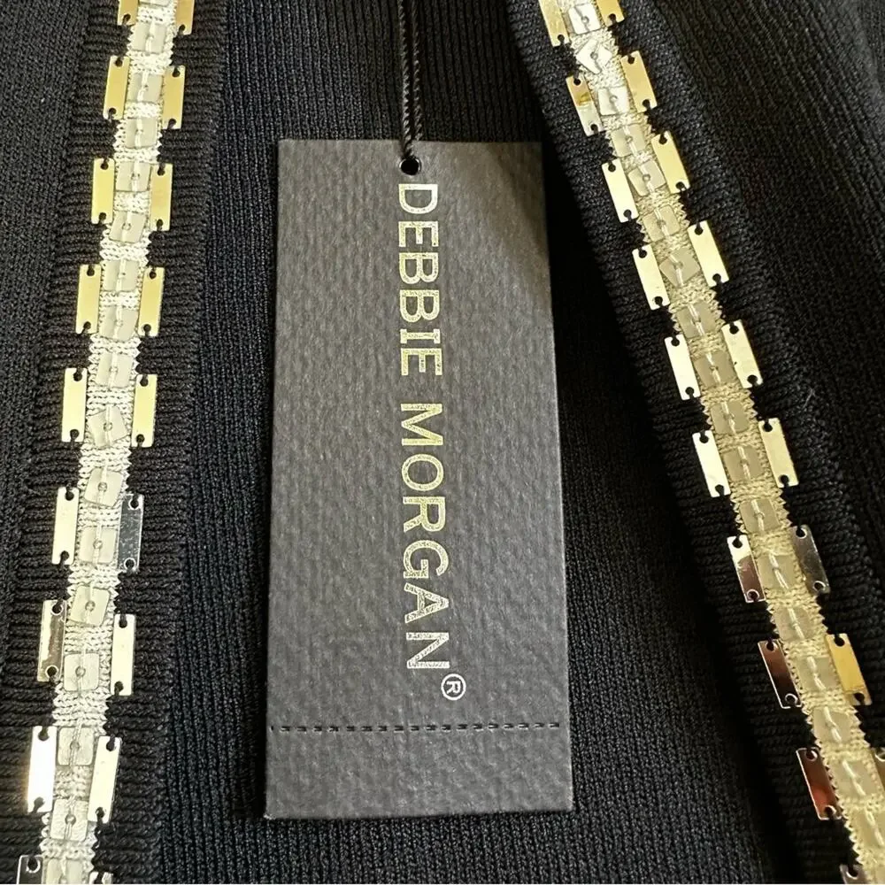 Debbie Morgan women’s cardigan small NWT black white‎